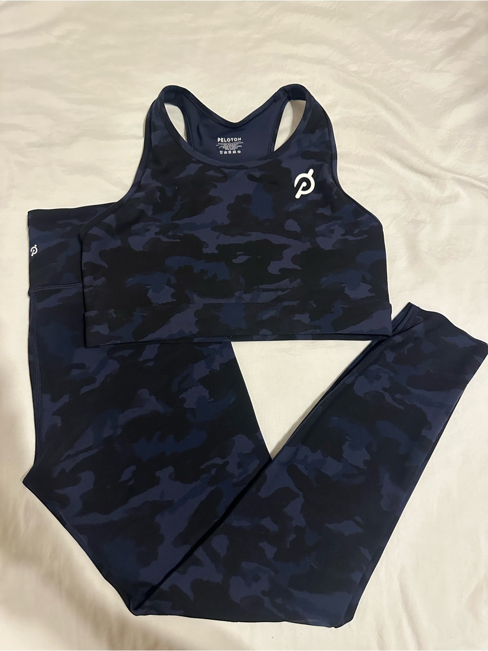 Like New! Blue Camo 2 Piece Workout set - Leggings and Sports Bra